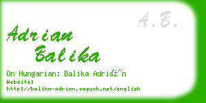 adrian balika business card